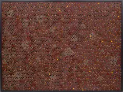 Bharti Kher, A Love Letter, 2009, bindis on painted board, in artist's frame