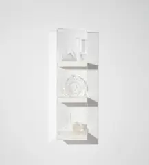 Matthew Darbyshire, Untitled: Shelves No.8 (series 2), 2010, glass, plastic and wood, in artist's frame