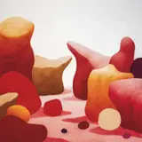 Nicolas Party, Rocks, 2014, pastel on canvas
