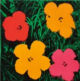 Flowers by Andy Warhol, 1964, synthetic polymer and silkscreen ink on canvas, sold Oct 2020