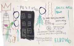 Jean-Michel Basquiat, Untitled (Pestus), 1982, acrylic and oilstick on paper