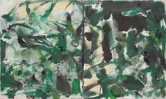Untitled by Joan Mitchell, 1975, oil on canvas, diptych, sold Oct 2020
