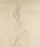 Cy Twombly, Portrait of Alvise di Robilant, 1967, oil-based house paint, graphite and wax crayon on canvas