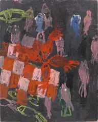 Kopf an Kopf II by Georg Baselitz, 1989, oil on canvas, sold Oct 2020
