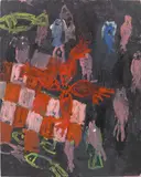 Georg Baselitz, Kopf an Kopf II, 1989, oil on canvas