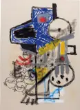 Robert Nava, Anu Zord (Transformer), 2018, acrylic, spray paint and graphite on canvas