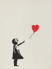 Girl with Balloon by Banksy, 2004, screenprint on wove paper, sold Oct 2020