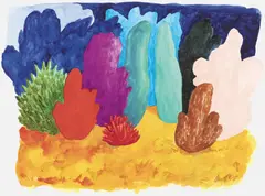 Landscape by Nicolas Party, 2012, watercolour on paper, sold Oct 2020