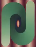 Loie Hollowell, Linked Lingam in green, purple, and orange