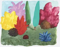 Landscape by Nicolas Party, 2012, watercolour on paper, sold Oct 2020