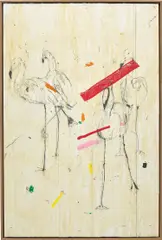 Harold Ancart, Untitled, 2013, oilstick and graphite on paper, in artist's frame