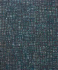 McArthur Binion, DNA: Sepia: IX, 2016, oilstick, ink and paper collage on board