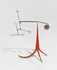 Alexander Calder, Untitled, 1953, sheet metal, brass, wire and paint, in 2 parts