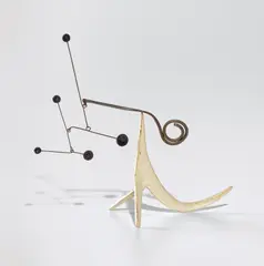 Alexander Calder, Untitled, 1954, sheet metal, brass, wire and paint, in 2 parts