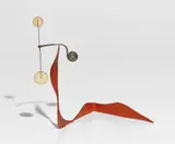Untitled by Alexander Calder, 1975, sheet metal, brass, wire and paint, in 2 parts, sold Oct 2020