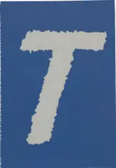 T by Ed Ruscha, 2001, bleach on a 1998 cloth-bound book The New American Politician, sold Oct 2020