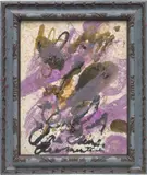 Julian Schnabel, Mi vida es una cumbre de mentiras, 2000, oil, resin, plaster and leather collage on canvas, in artist's frame