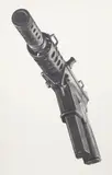 Robert Longo, Bodyhammer: Tec 9, 1993, charcoal and graphite on paper