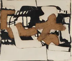 Untitled by Conrad Marca-Relli, 1959, ink on jute and canvas collage on canvas laid on panel, offered Oct 2020