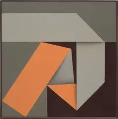 Efimero No. 3 by Omar Rayo, 1964, oil on canvas, in artist's frame, sold Oct 2020