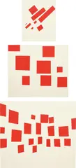 David Diao, Third International/ Tatlin, 1985, acrylic on canvas, in 3 parts