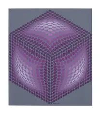Edax by Victor Vasarely, 1971-1973, acrylic on canvas, sold Oct 2020