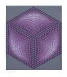 Edax by Victor Vasarely, 1971-1973, acrylic on canvas, sold Oct 2020