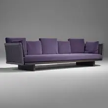 Francesco Rota, Sabi outdoor sofa, upholstery, rope, dyed sassafras, stainless steel