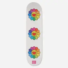 Takashi Murakami X ComplexCon, Multi Flower 8.0 skate deck (White), 2017, transfer-printed plywood