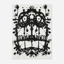 Timothy Curtis, Inkblot Face No. 112, 2020, graphite, charcoal, carbon pigment and acrylic on Fabriano Artistico