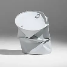 Dylan Lynch, Head First, 2013, acrylic on found steel drum