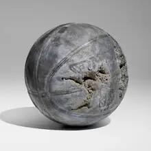 Ash Eroded Basketball by Daniel Arsham, 2014, volcanic ash, glass, hydrostone, sold Jul 2025