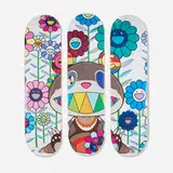 Takashi Murakami X ComplexCon, Eden skateboard decks (triptych), 2019, transfer-printed plywood