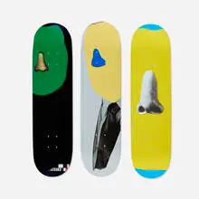 John Baldessari X Supreme, Skateboard decks (set of three), 2010, transfer-printed plywood