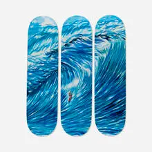 Raymond Pettibon, No Title (The bright flatness) (triptych), transfer-printed plywood