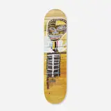 Gold Grot skate deck by Jean-Michel Basquiat X The Skateroom, 2014, transfer-printed plywood, sold Jul 2025