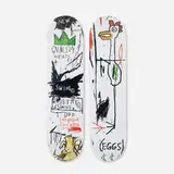 Quality Meats skate decks (set of two) by Jean-Michel Basquiat X The Skateroom, 2014, transfer-printed plywood, sold Jul 2025