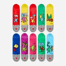 Keith Haring X Alien Workshop, Collection of ten skate decks, transfer-printed plywood