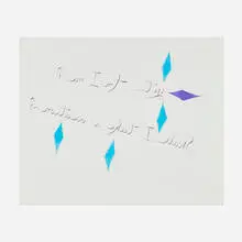 Guy de Cointet, Yet…Am I Me?…, watercolor and ink on paper