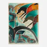Jaune Quick–to–See Smith, Racing with the Moon, 1986, charcoal and pastel on paper