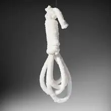 Crystal Gang Hang by Sigalit Landau, 2013, noosed rope coated in salt crystals, sold Jun 2025