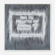 Gary Simmons, Forgotten Personal Property, 1998, chalk and paint on paper