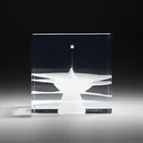 Steven Weinberg, Cube, 2009, cast and polished optical glass with controlled air bubbles