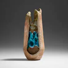 Jon Kuhn, Chemically Treated Vessel Form, 1979, blown, cut, and polished glass