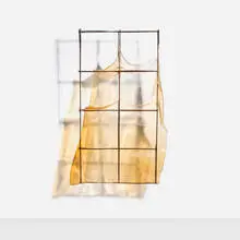 Mary Shaffer, Lit (from the Gold Hanging series), c. 1990, slumped glass, metal