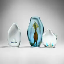 Dominick Labino, Collection of three works, 1972-80, hand-blown glass