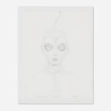 Travis Louie, Green Eyed Lady, graphite on paper