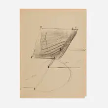 David Rabinowitch, Studies far Box Trough Assemblages O (Recto and Verso), graphite on newsprint