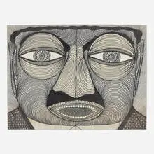Ted Gordon, Untitled (Man with a Mustache), 1984, ballpoint pen and ink on paper
