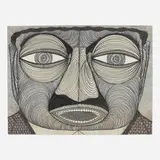 Ted Gordon, Untitled (Man with a Mustache), 1984, ballpoint pen and ink on paper